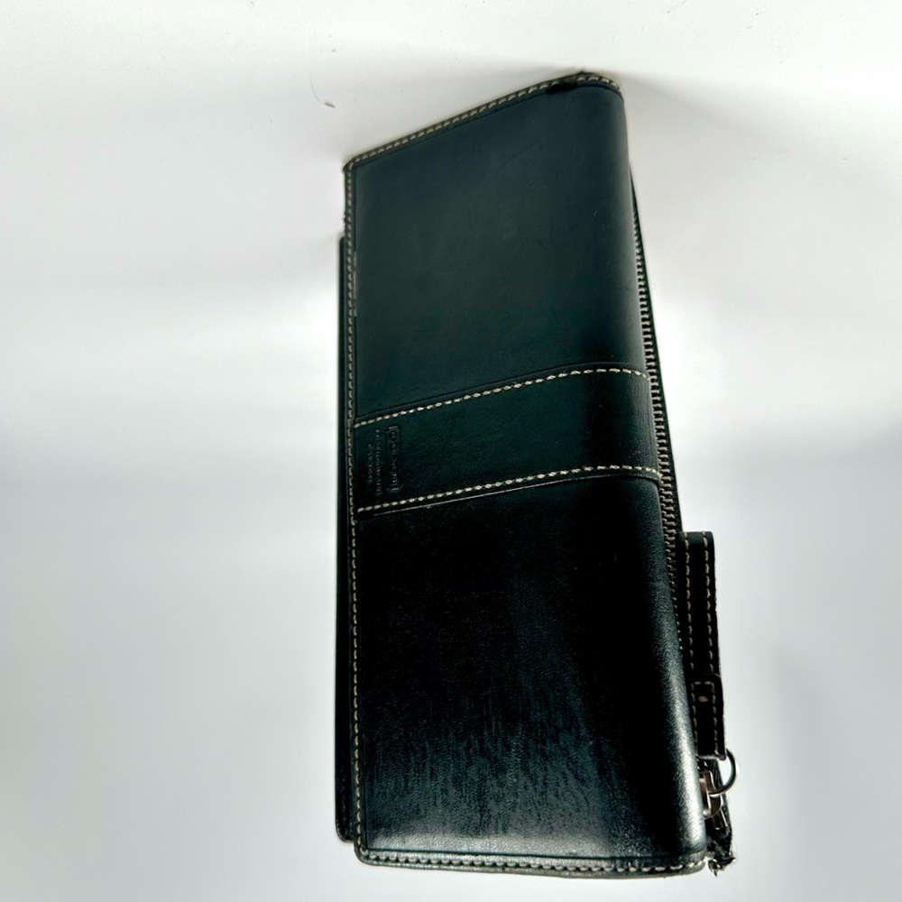 Coach Hampton Leather Tri-fold Wallet in Black - Picture 2 of 7